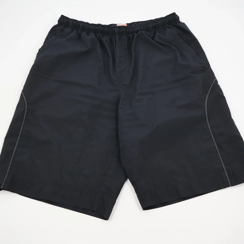 Nike Athletic Dept‎ Shorts Mens XL Black Elastic Waist Piping Pockets Workout